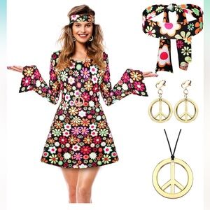 Halloween, 70s 80s Women Hippie Costume